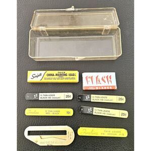 Vintage Mechanical Pencil Refills Leads Scripto Pentel, With Vintage Plastic Box